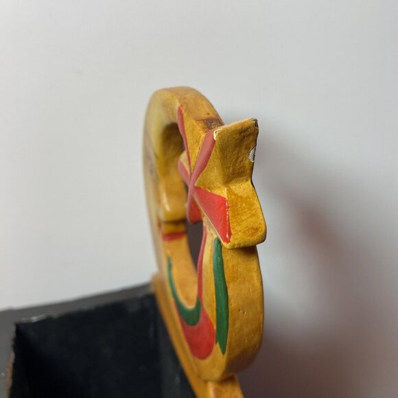 Vintage Celestial Wooden Box 1990s Carved Folk Art Sun, Moon & Star Home Decor - Picture 7 of 10